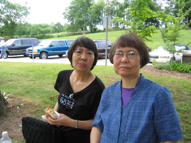 Tita Joy and mom at a West Virginia Rest Stop